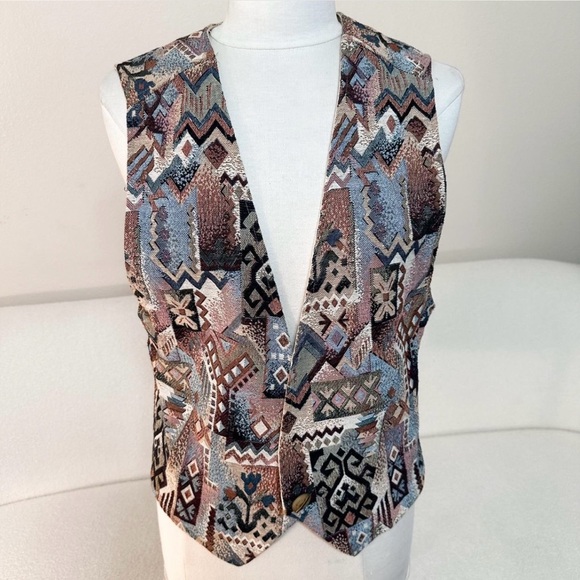 Vintage Patchwork Cottage Core Vest y2k 90s - Picture 6 of 10